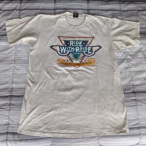 Vintage 1996 Harley Davidson T Shirt XL Single Stitch Holoubek 90s Baton Rouge